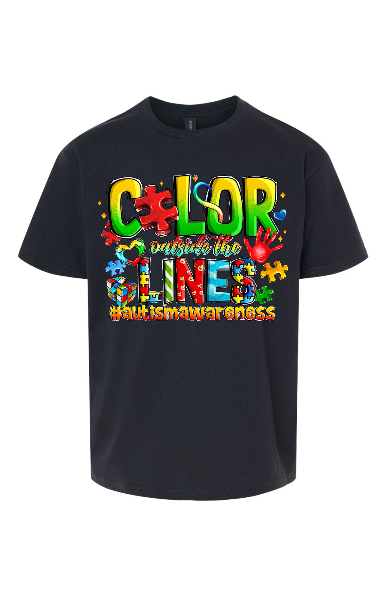 Color Outside the Lines T-Shirt – Creative Autism Awareness Puzzle Piece Tee
