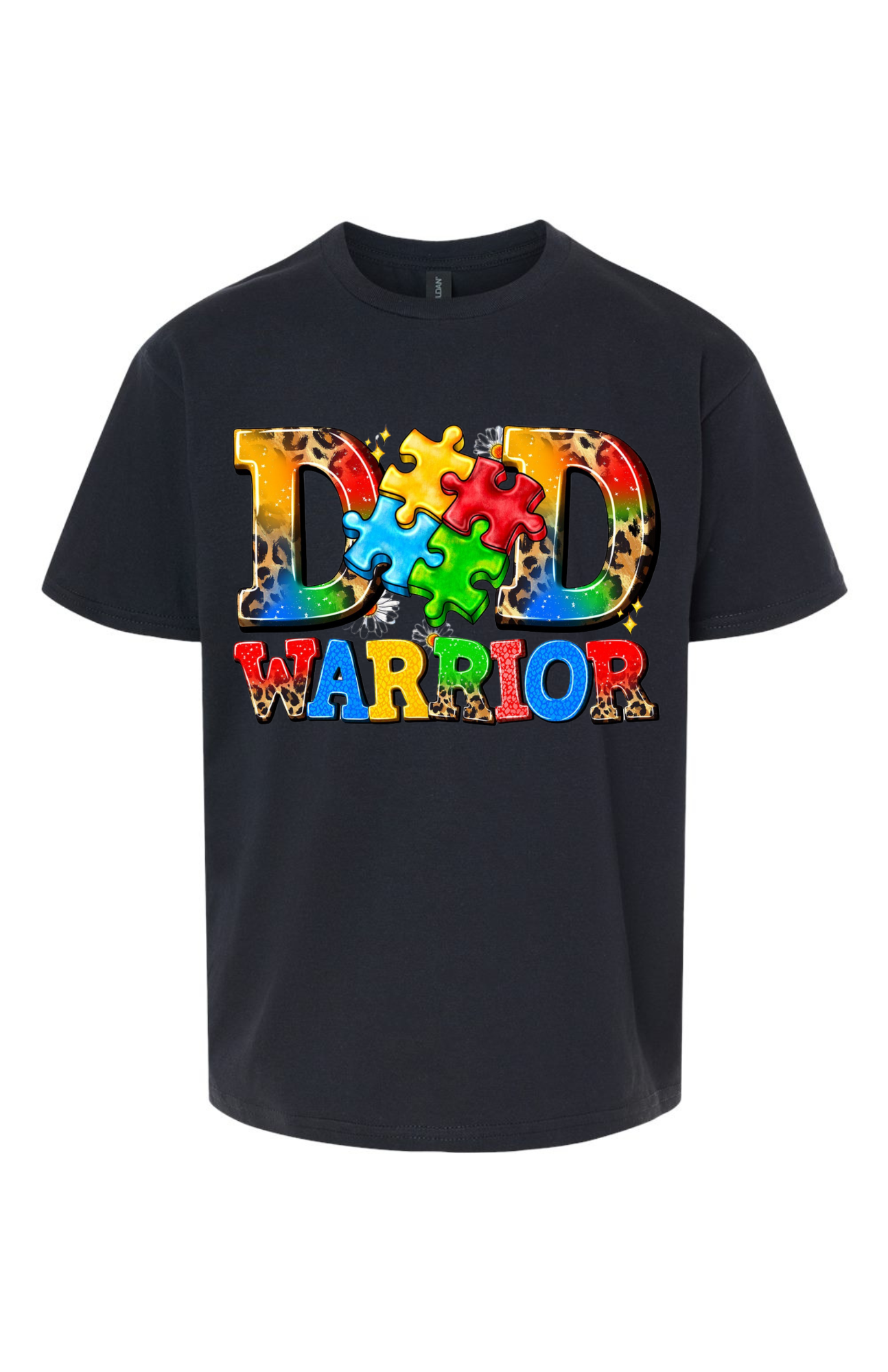 Dad Warrior T-Shirt – Bold Puzzle Piece Autism Awareness Tee for Fathers
