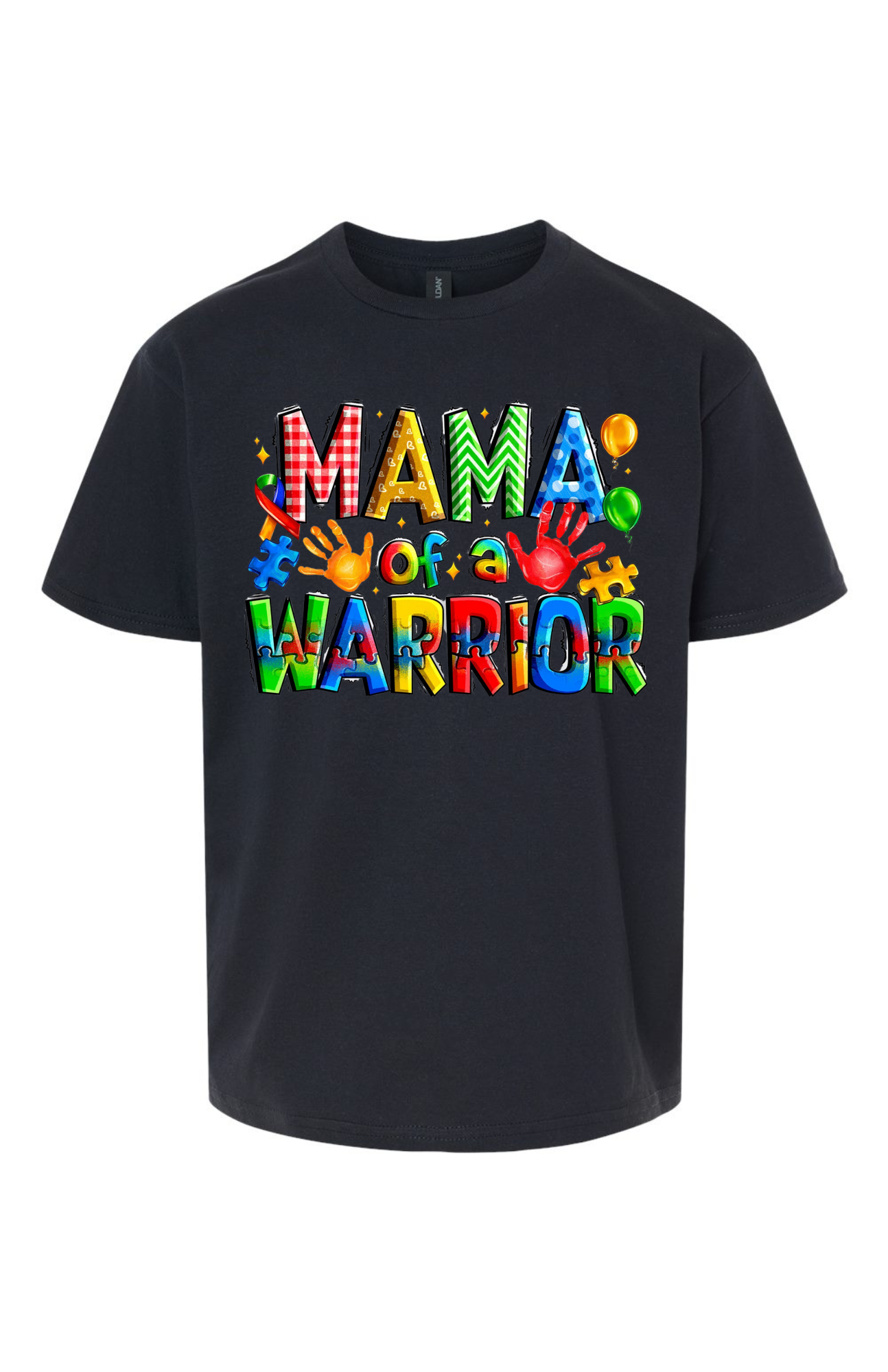 Mama of a Warrior T-Shirt – Colorful Autism Awareness Puzzle Design for Proud Moms
