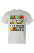 Autism Awareness T-Shirt – “It’s Not a Disability, It’s a Different Ability” Inspirational Tee