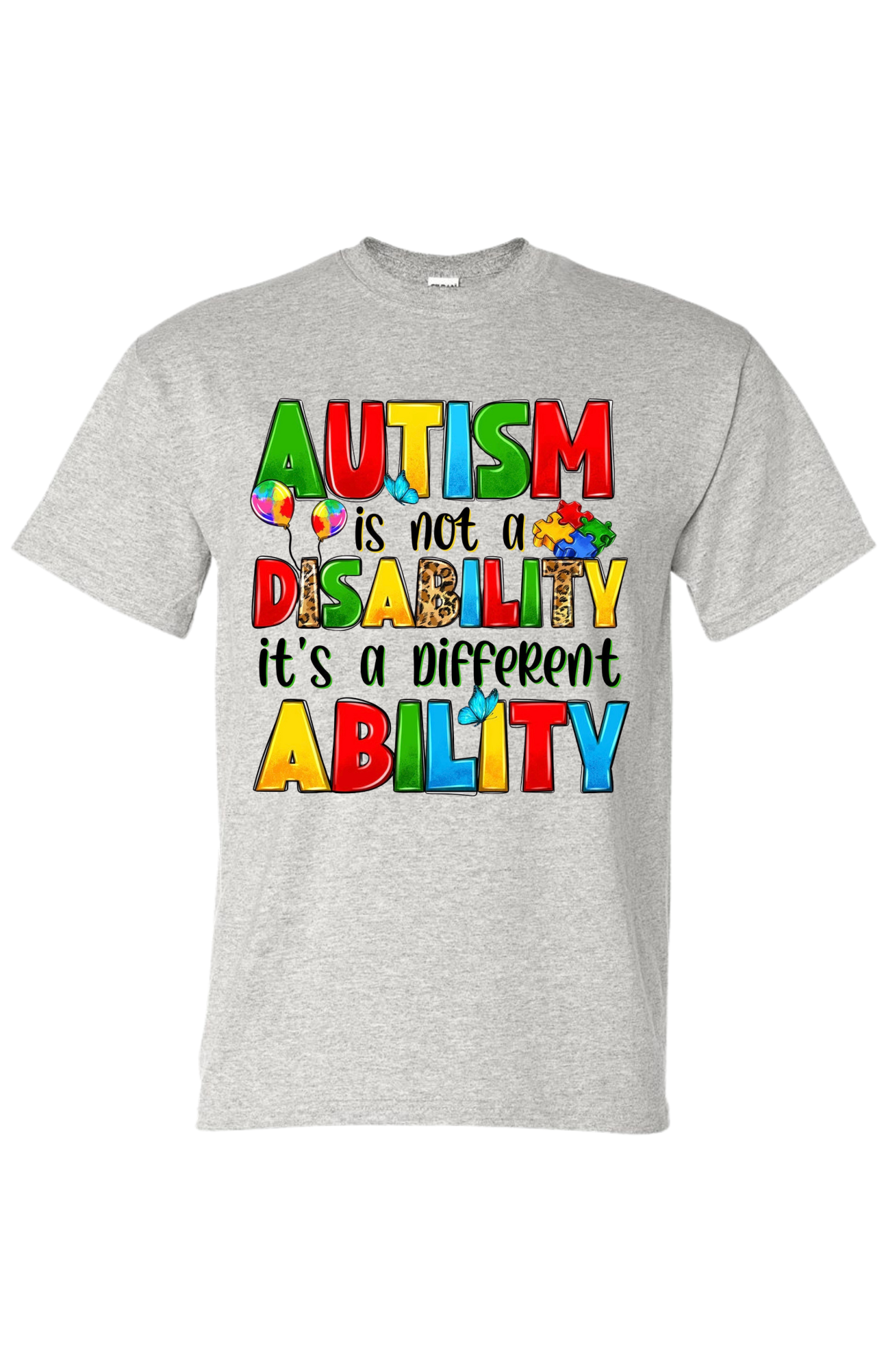 Autism Awareness T-Shirt – “It’s Not a Disability, It’s a Different Ability” Inspirational Tee