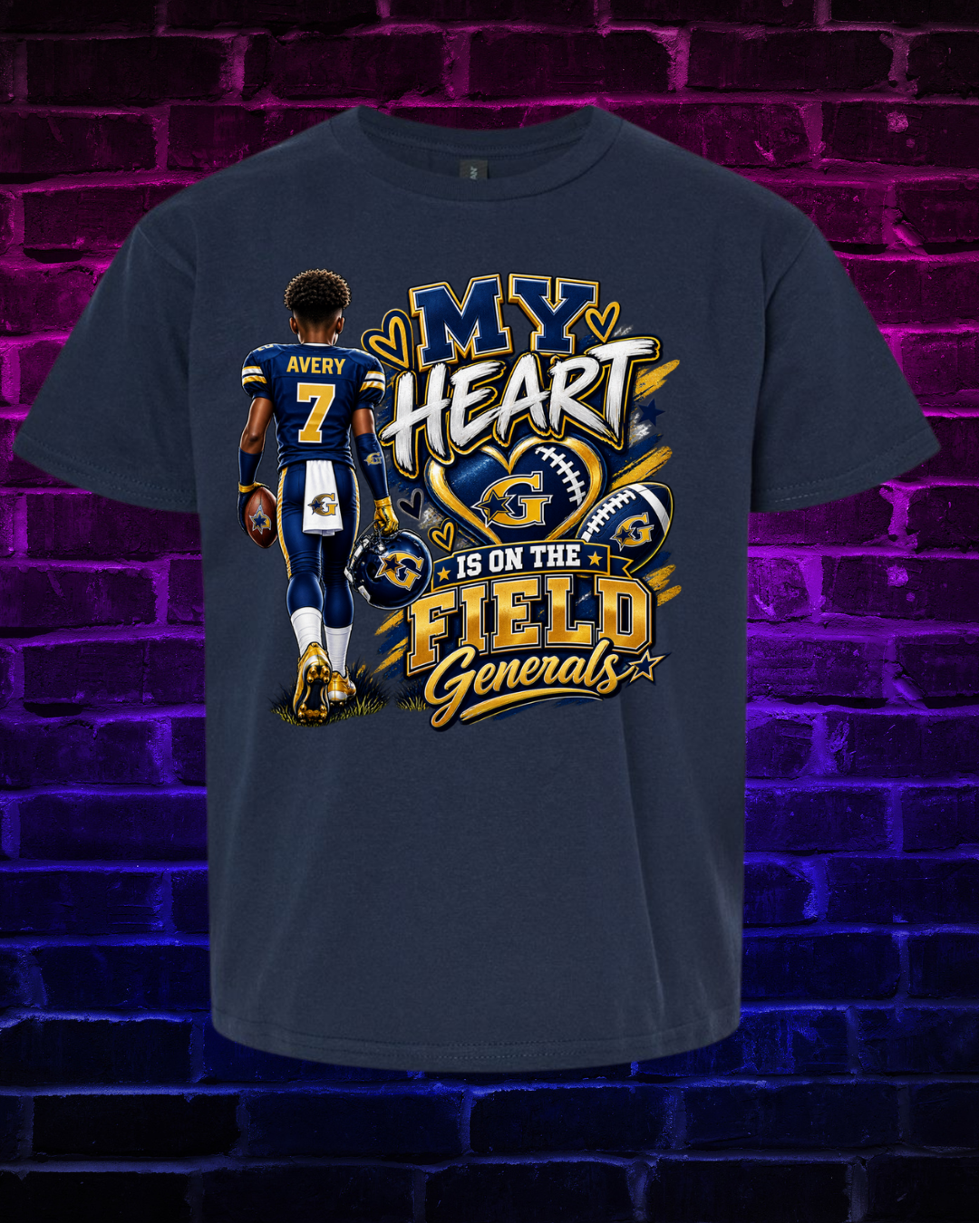 My Heart is on the field- Custom Football Shirt