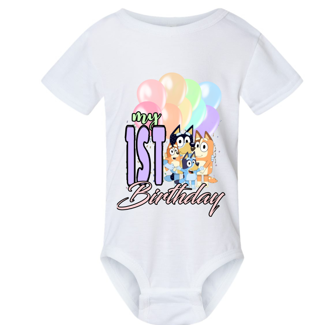 Bluey's (Girl) 1st Birthday Onesie