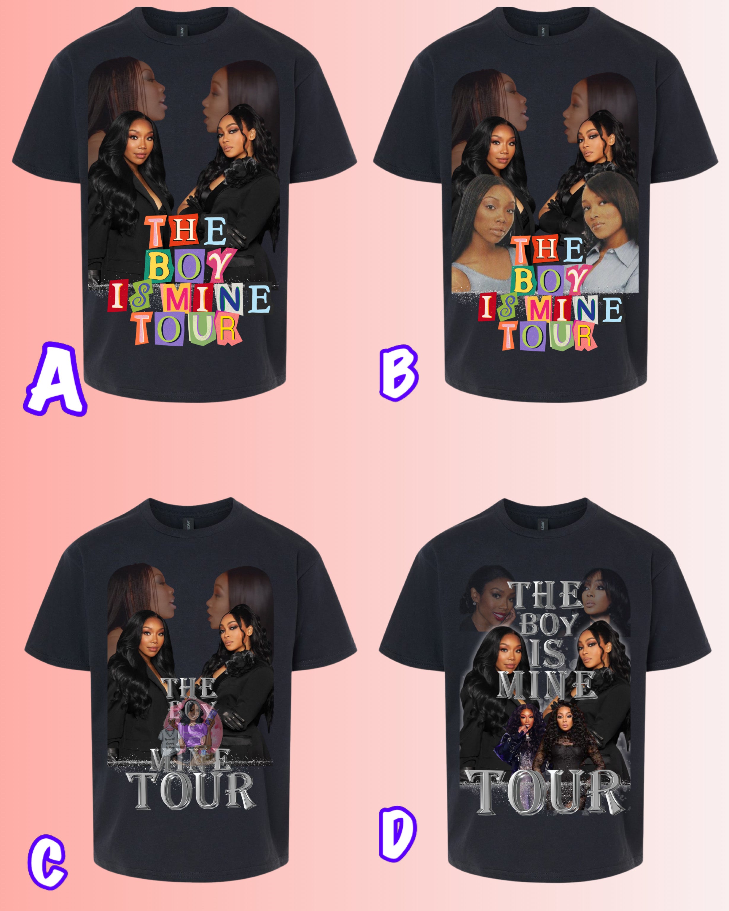 The Boy Is Mine Tour Graphic Tee – Pre-Order Now! (Designs A, B, C, or D)