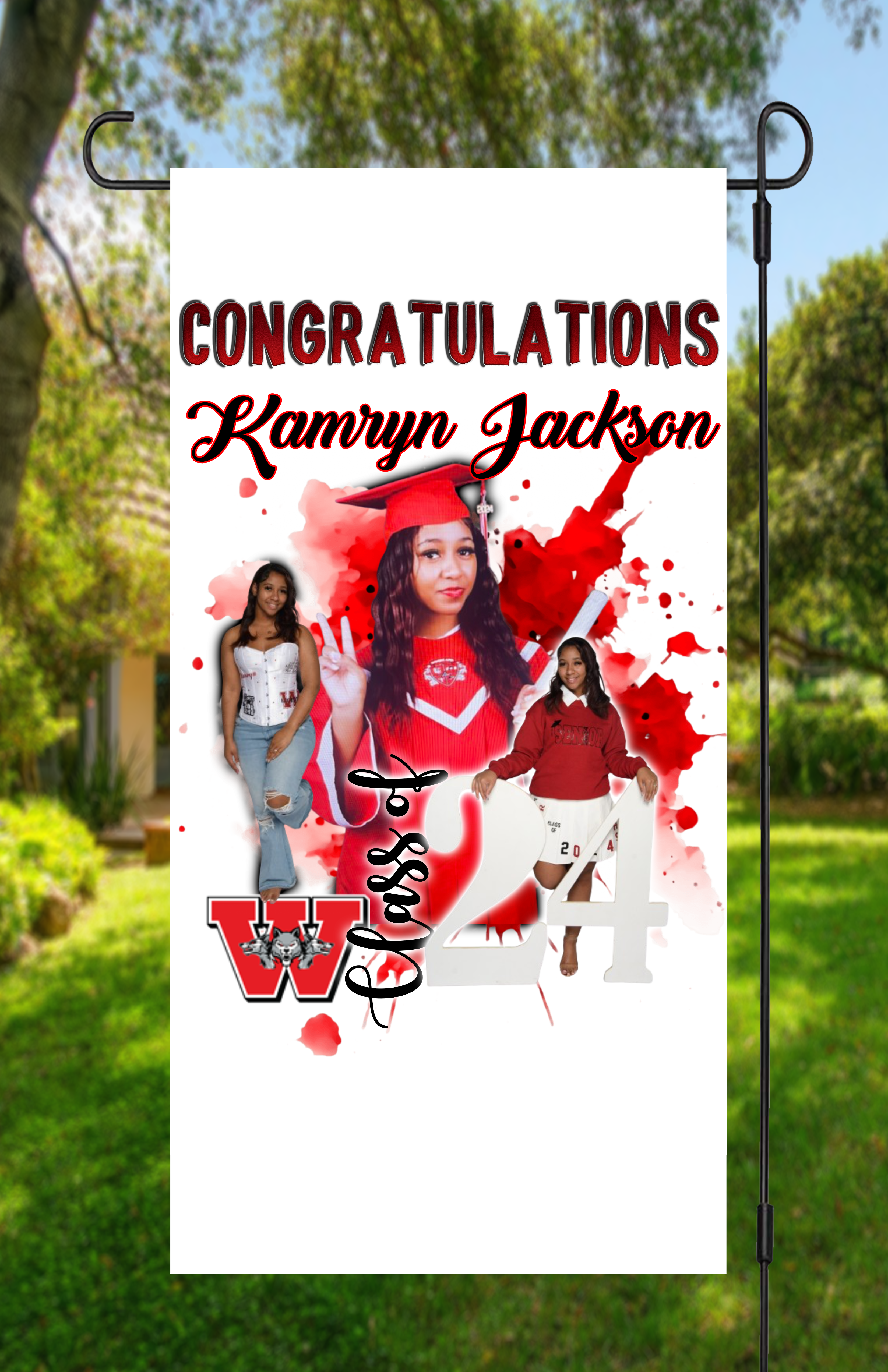 Customized Graduation Garden Flag