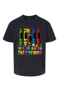 It’s OK to Be Different T-Shirt – Autism Awareness Crayon Design