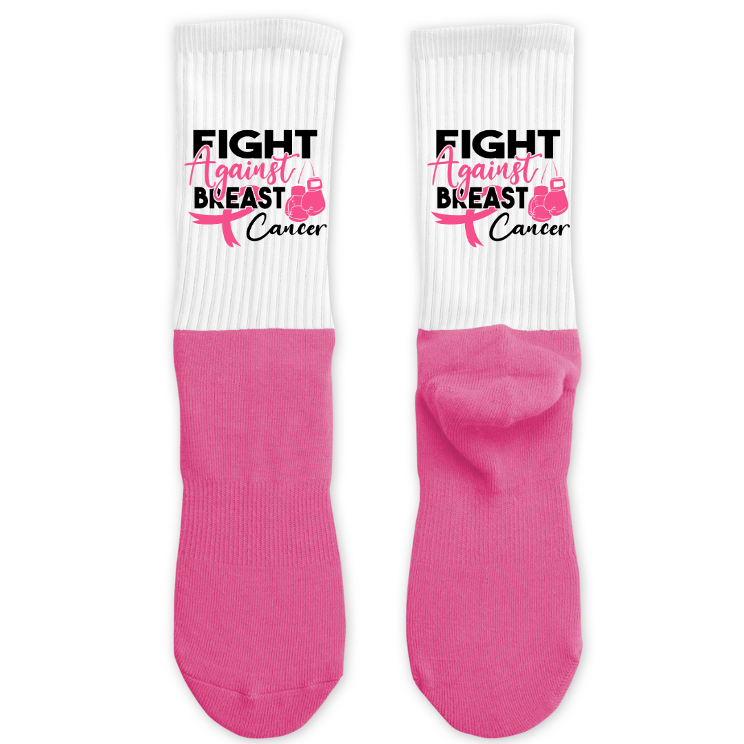 Breast Cancer Athletic Crew Socks