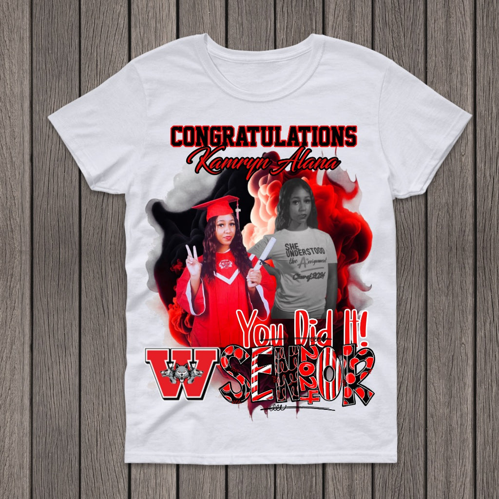 Customized Senior "middle design" shirt