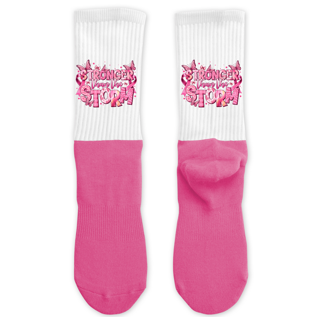 Breast Cancer Athletic Crew Socks